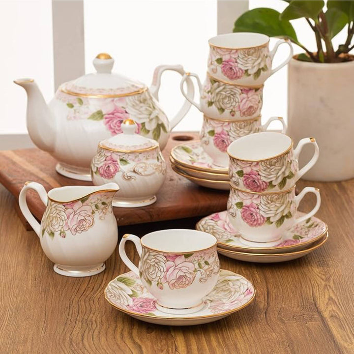 Gold Print Premium Fine Ceramic Tea Set